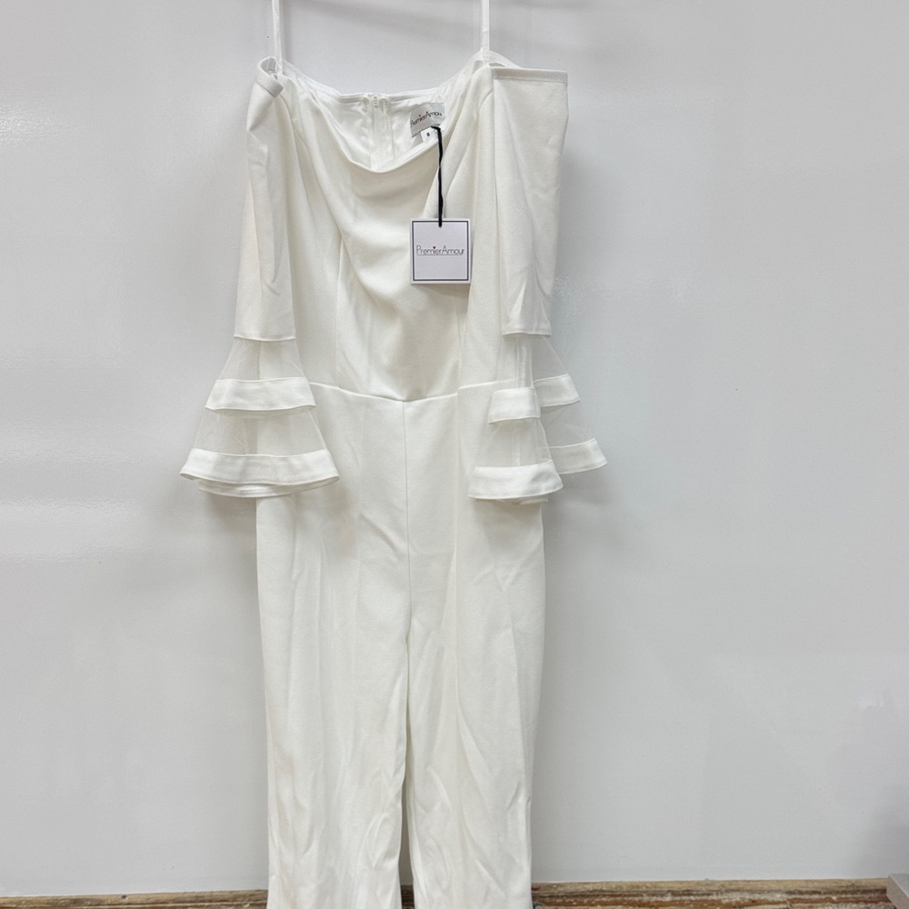 Elegant White Ruffled Jumpsuit